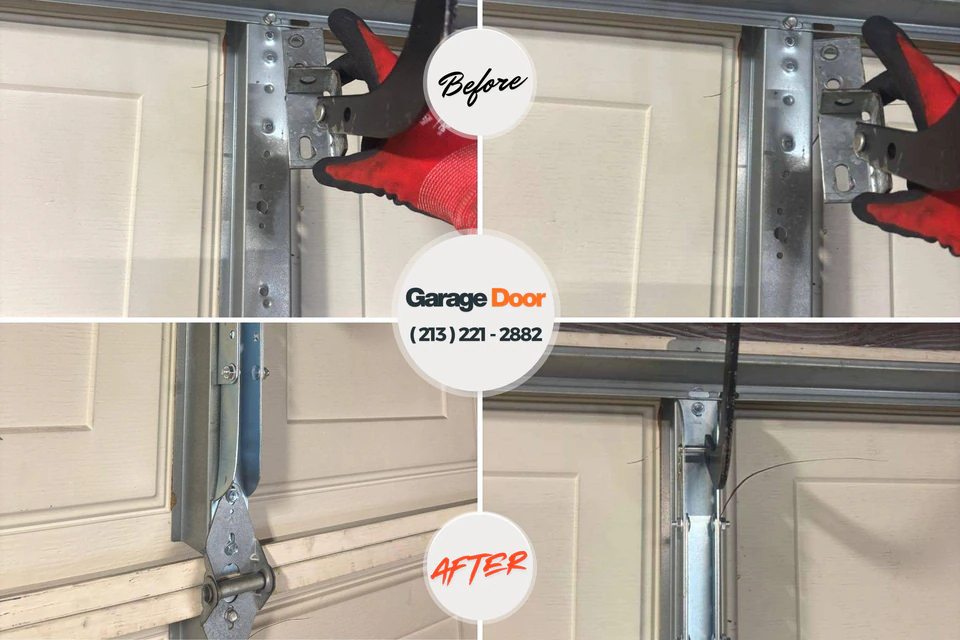 Before and after: garage door repair Cuba, IL